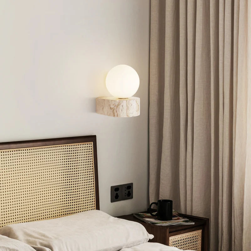 Natuurstenen wandlamp