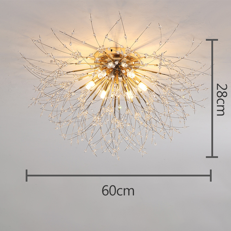 Kristallen plafondlamp paardenbloem