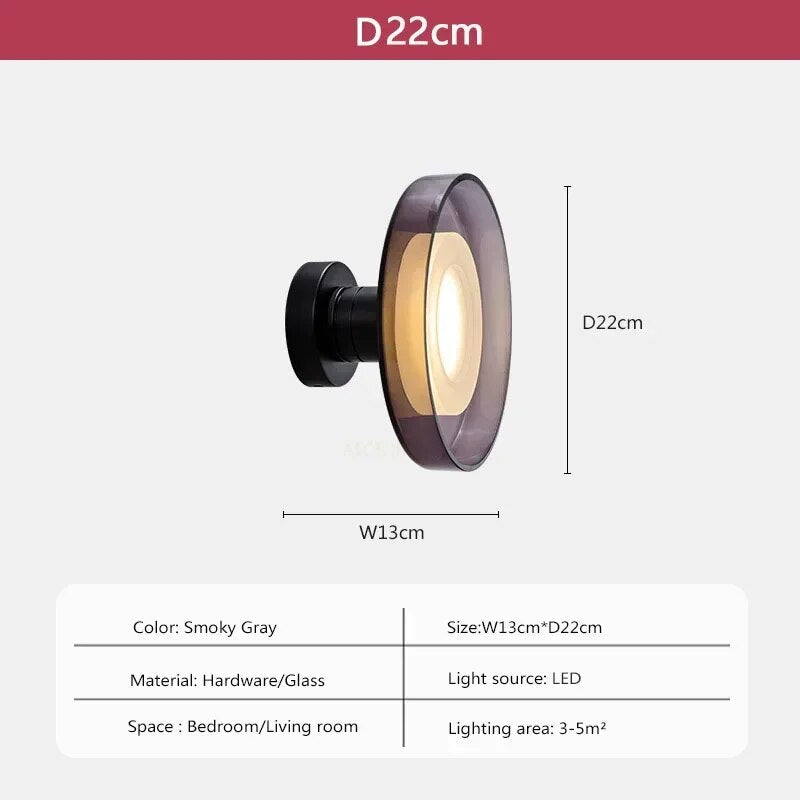 Novanimbus - ronde glazen wandlamp