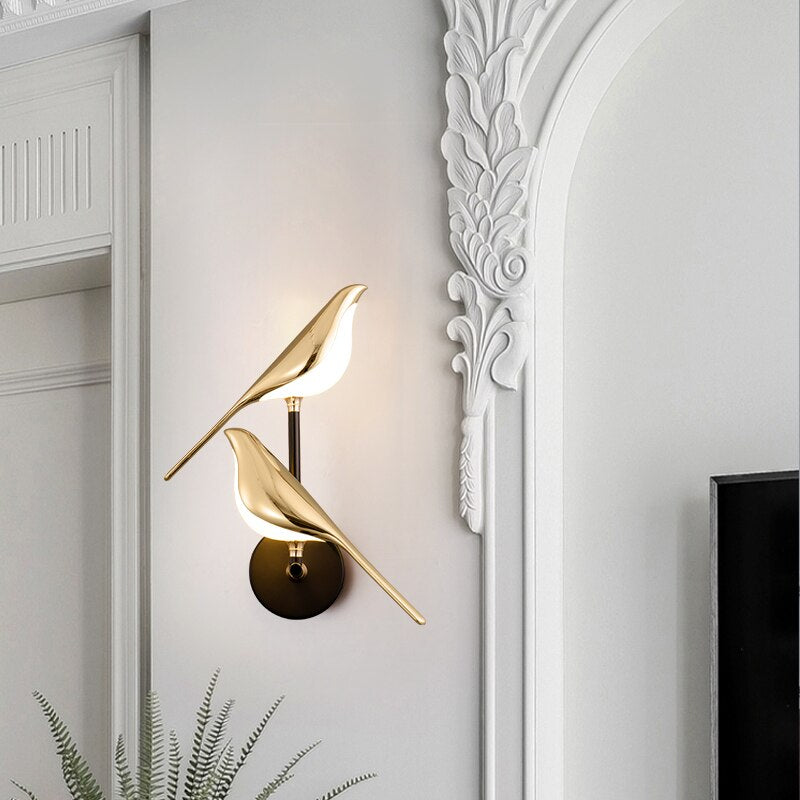 Lumibird - nordic led vogel wandlamp